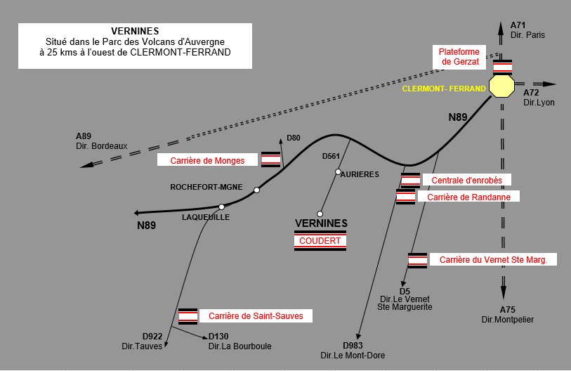 coudert travaux publics vernines carrières de basalte et de pouzzolane enrobés bitume<br><br>